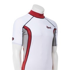Ascan Shirt White/Red 1/2 kurzarm UV-Schutz Rash Vest 2.Wahl - S