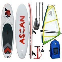 Ascan iSUP Inflatable Windsurf Board 10,6" Set + Ascan Pro Rigg komplett Set Gelb/Grün